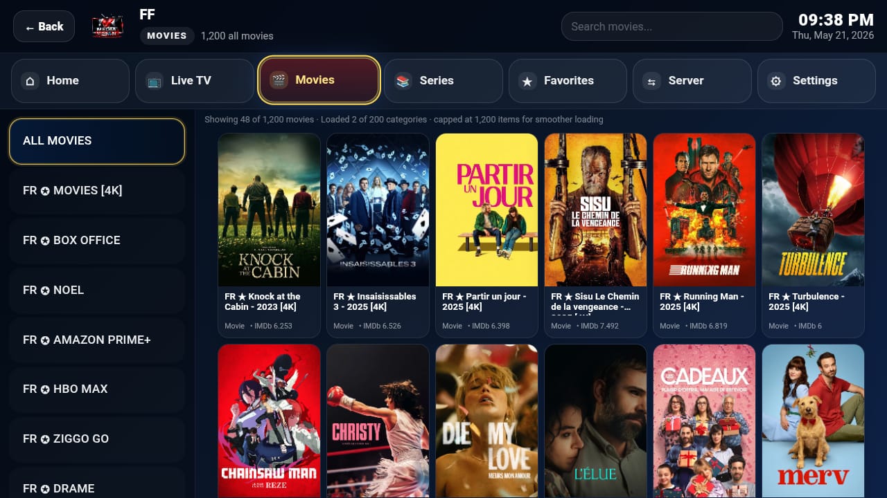 Movies screen